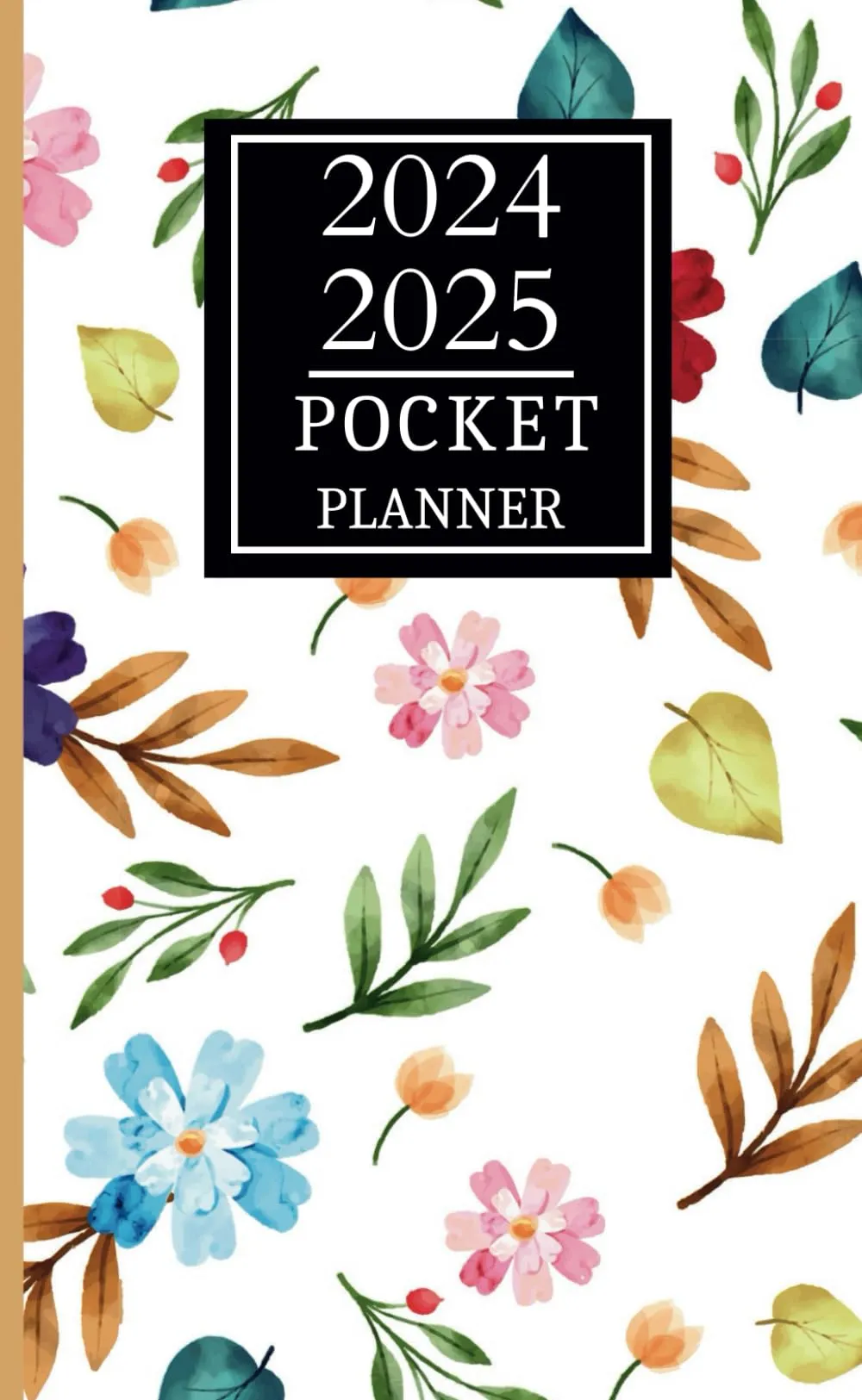 2024-2025 Floral Pocket Planner - Small 2-Year Monthly Agenda for Purse