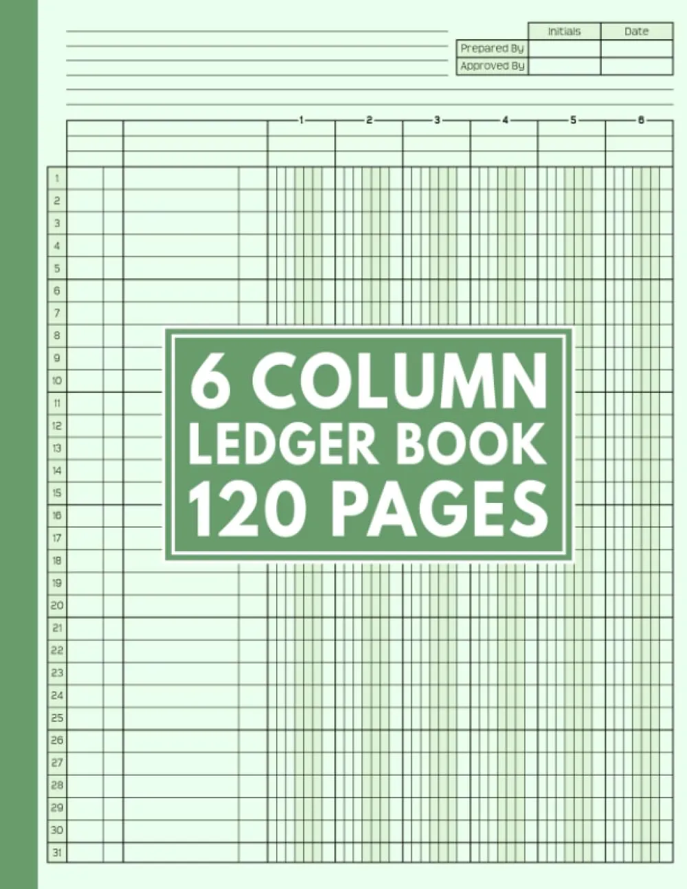 6 Column Ledger Book for Bookkeeping & Accounting