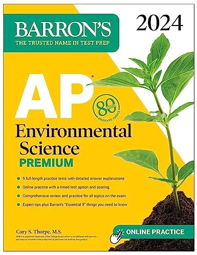 AP Environmental Science Premium 2024: 5 Practice Tests, Comprehensive Review & Online Practice