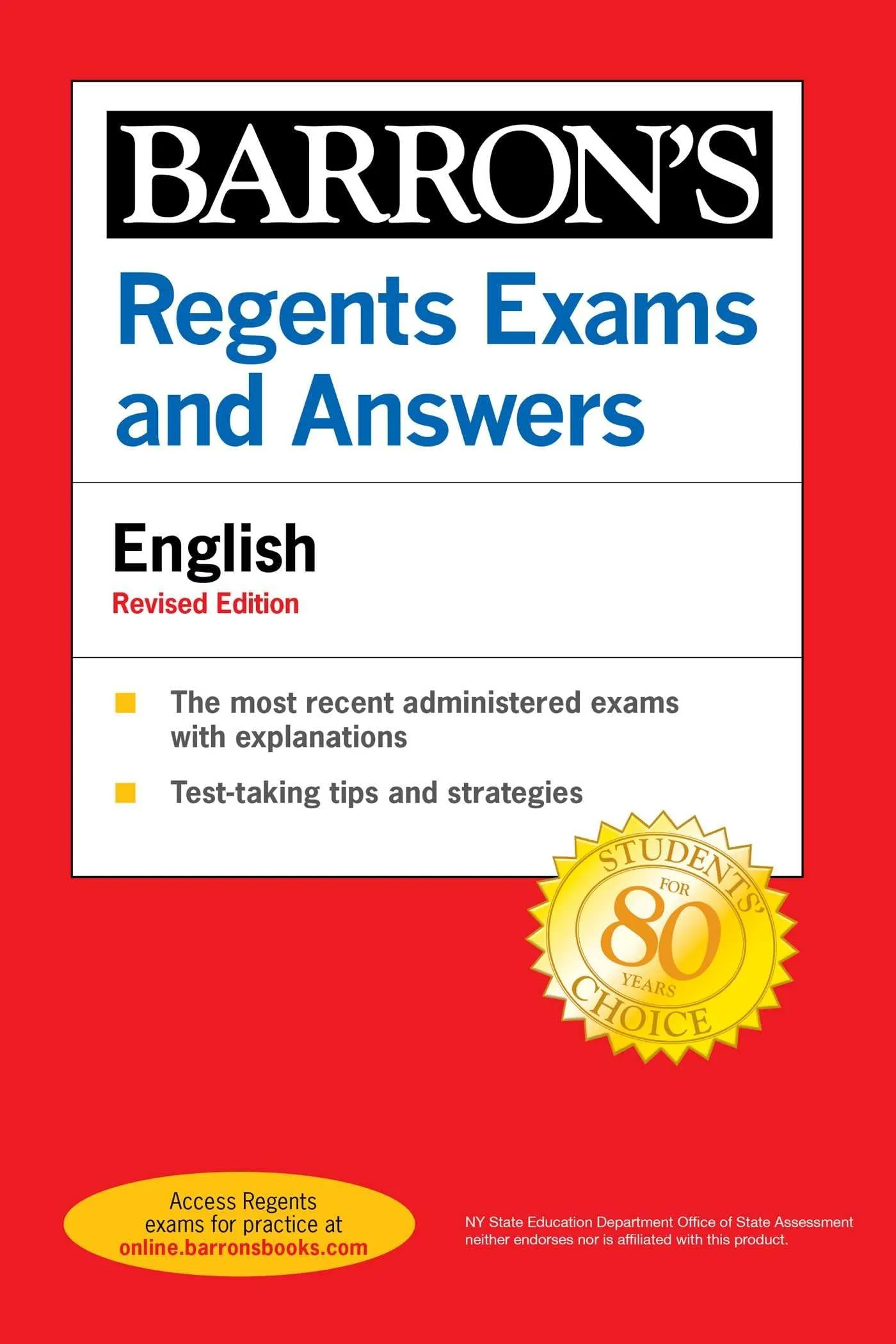 Barron's Regents Exams and Answers: English Revised Edition for Effective Test Prep