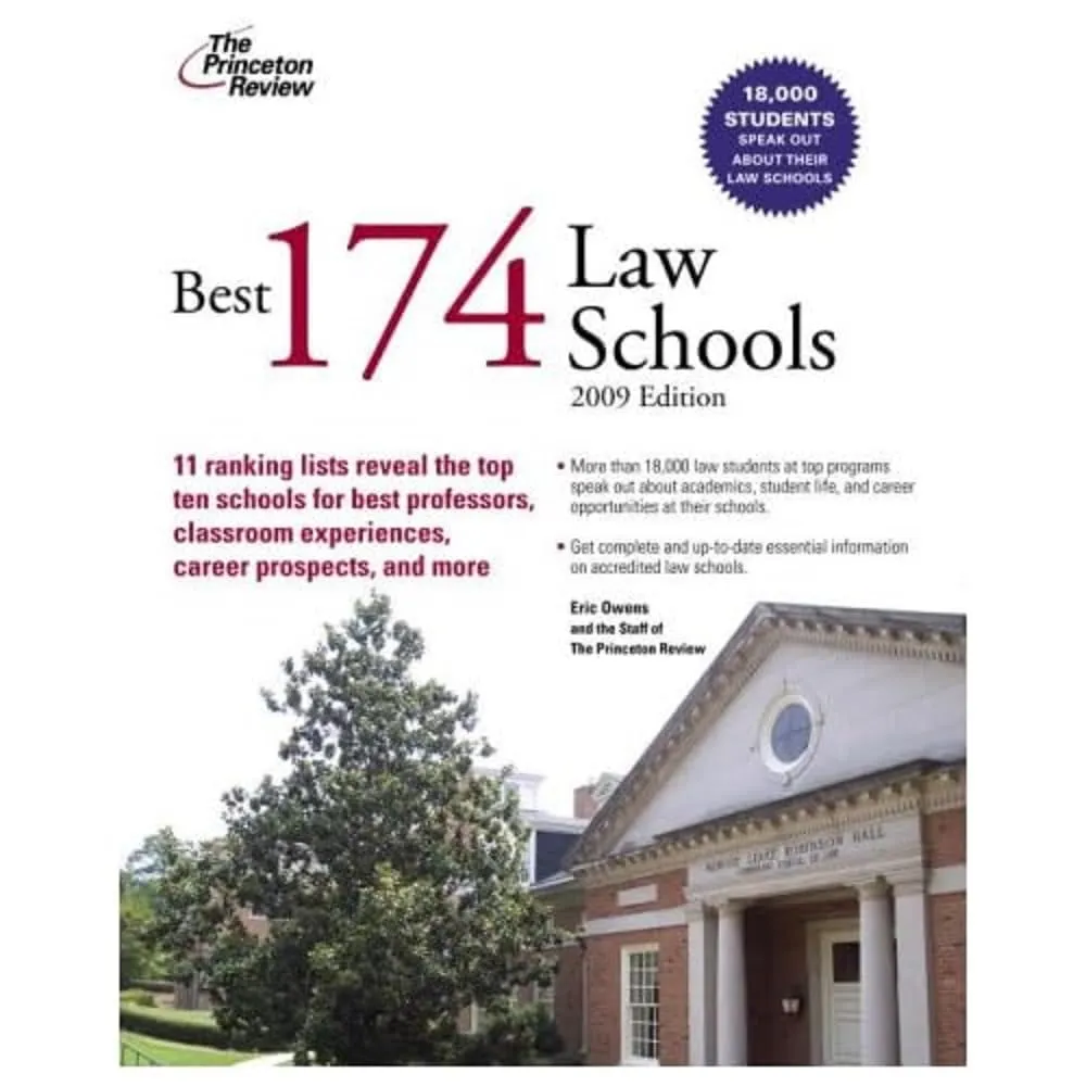 Best 174 Law Schools 2009 Edition – Insider Rankings, Student Insights & Admissions Guide