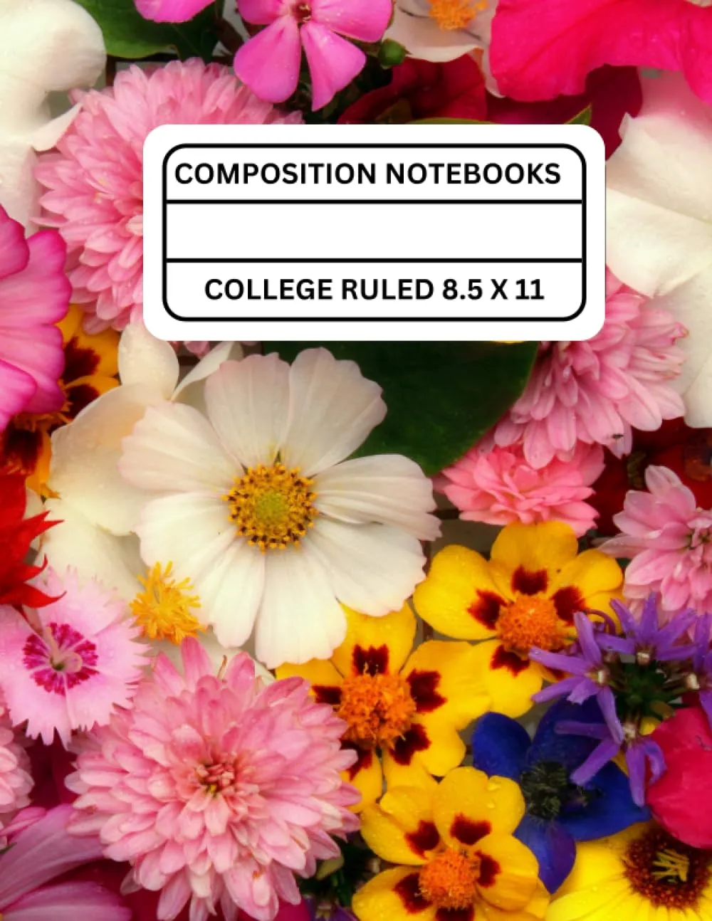 Composition Notebook College Ruled with Flower Illustration Design for Inspiration and Creativity