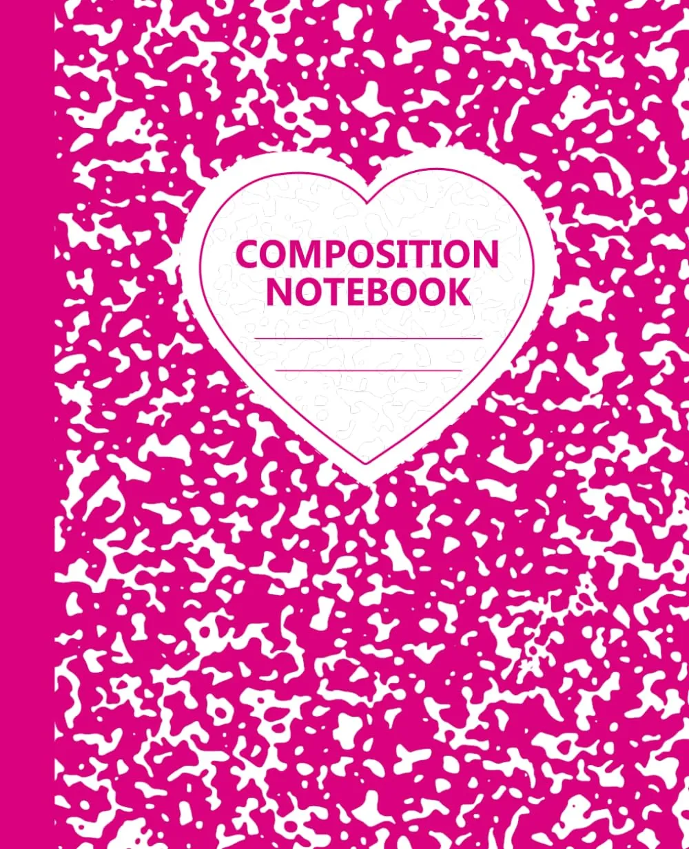 Cute Aesthetic Pink Fuchsia Hearts Composition Notebook for School, College, Office