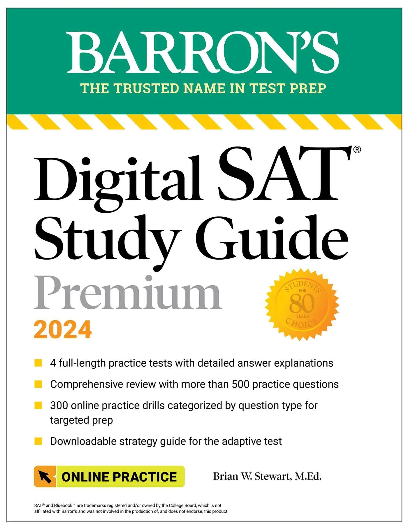 Digital SAT Study Guide Premium 2024 with 4 Practice Tests and Online Practice