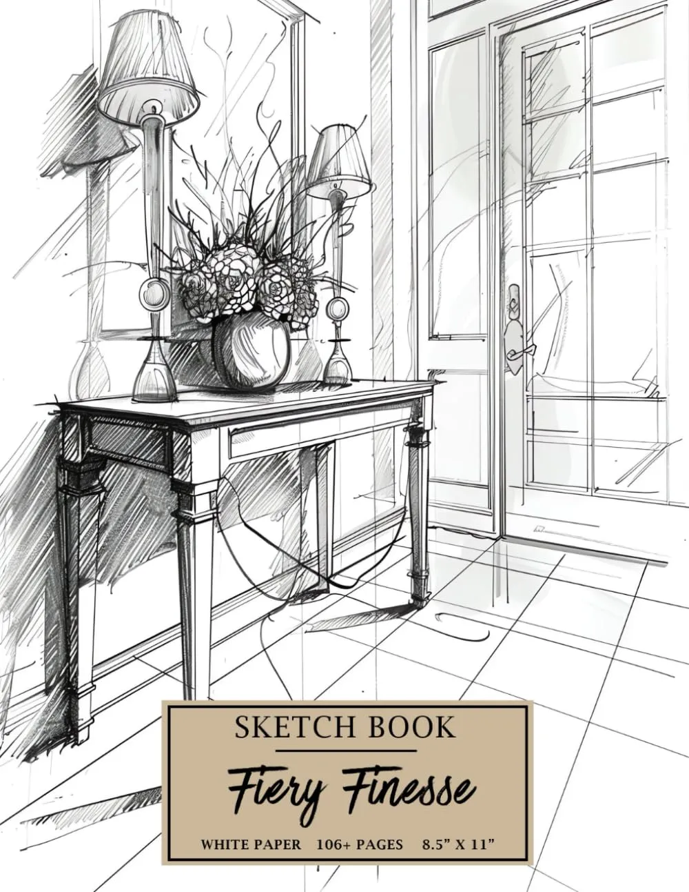 Fiery Finesse Sketchbook - Large Blank Pages for Sketching, Drawing, and Doodling