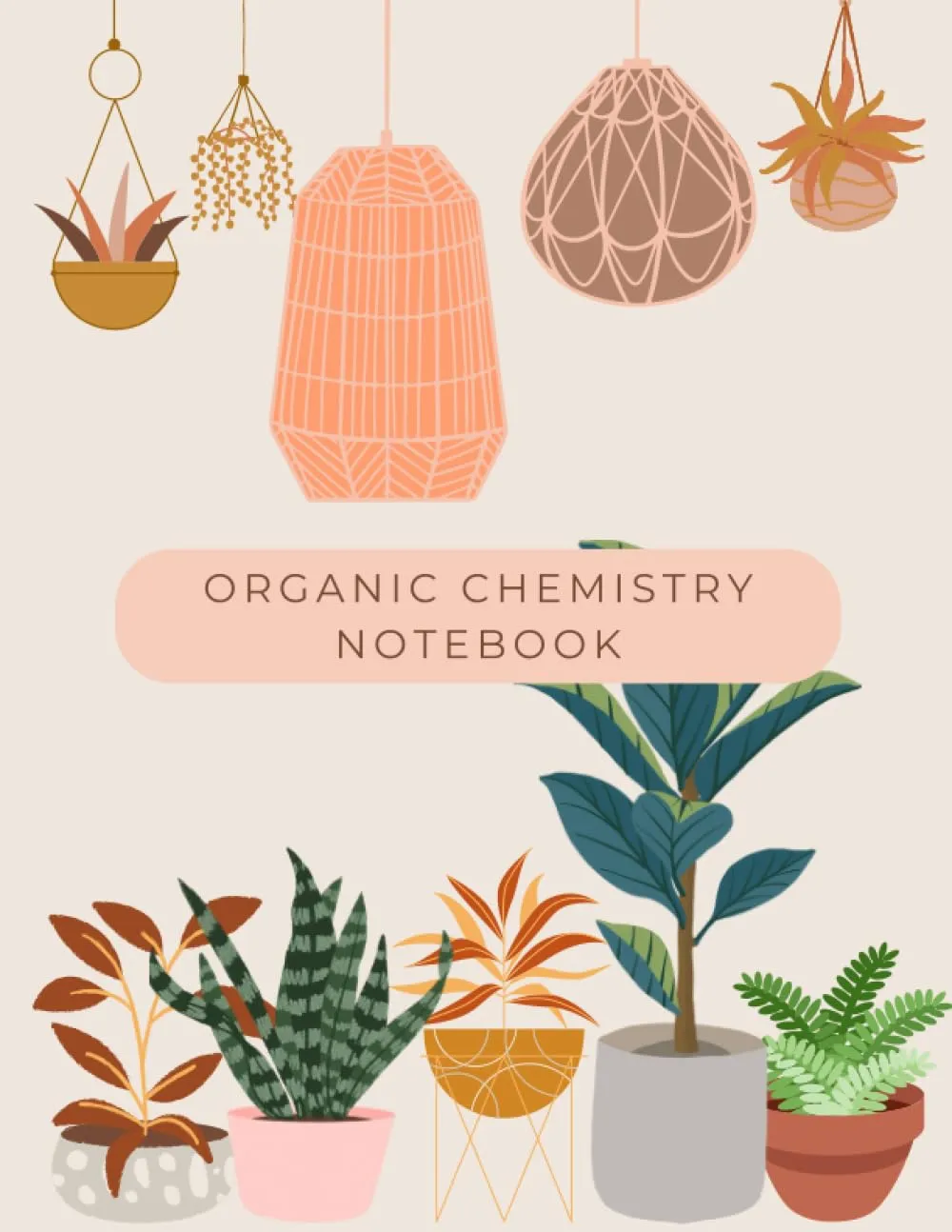 Floral Organic Chemistry Notebook 8.5x11 with 130 Hexagon Graph Pages