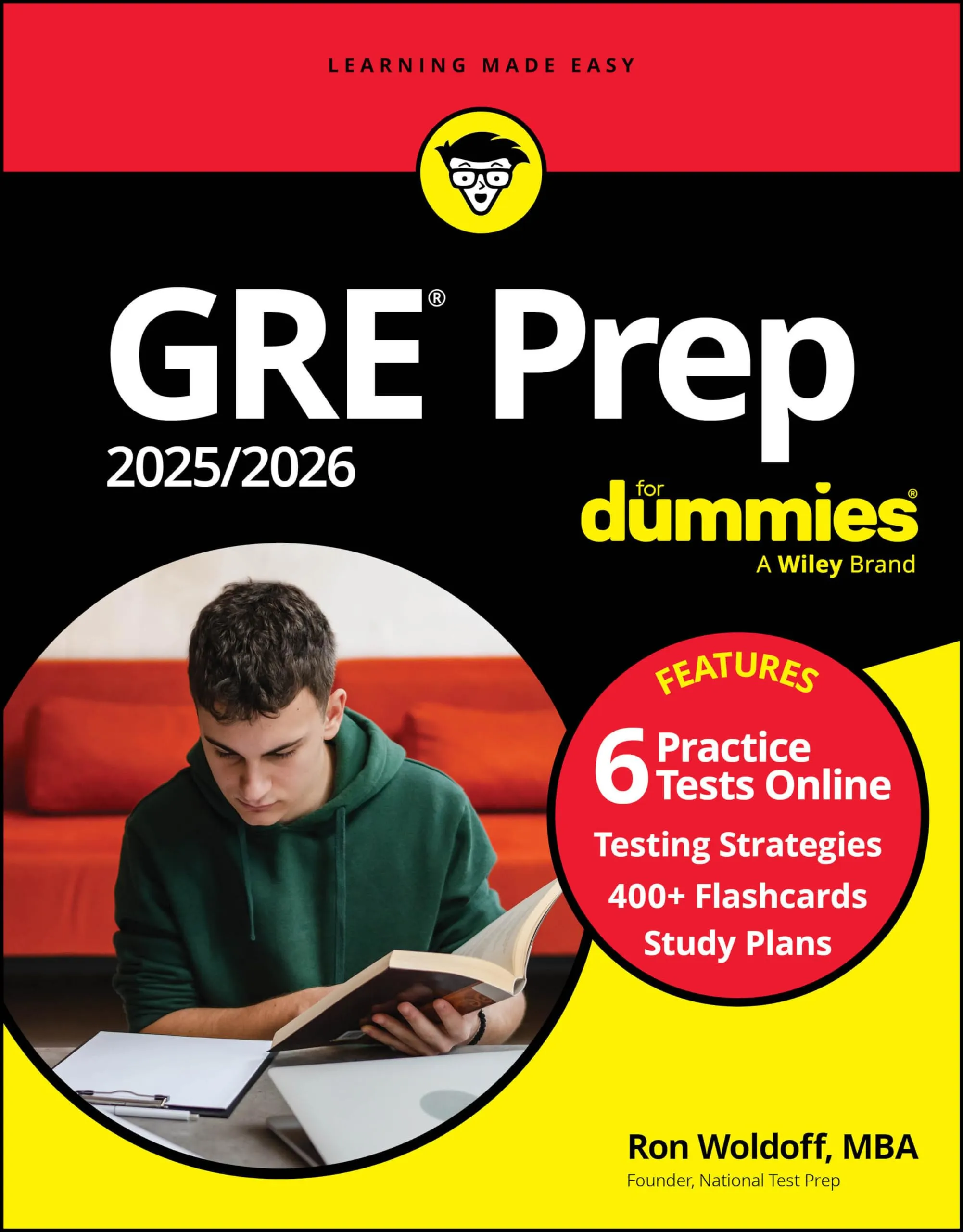 GRE Prep 2025/2026 For Dummies: Book + 6 Practice Tests + 400 Flashcards Online