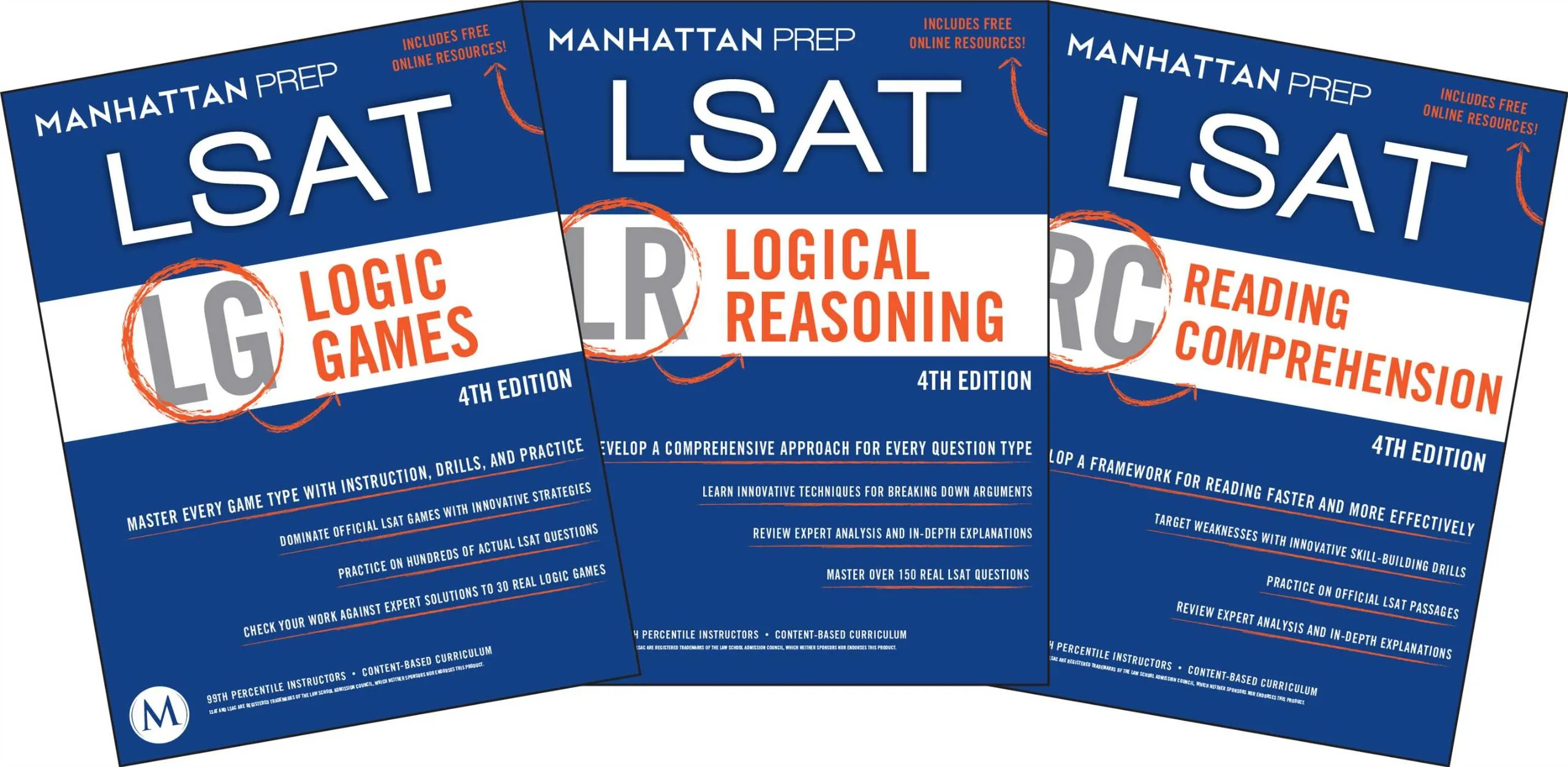 LSAT Strategy Guides Set – Logic Games, Logical Reasoning, Reading Comprehension 4th Edition