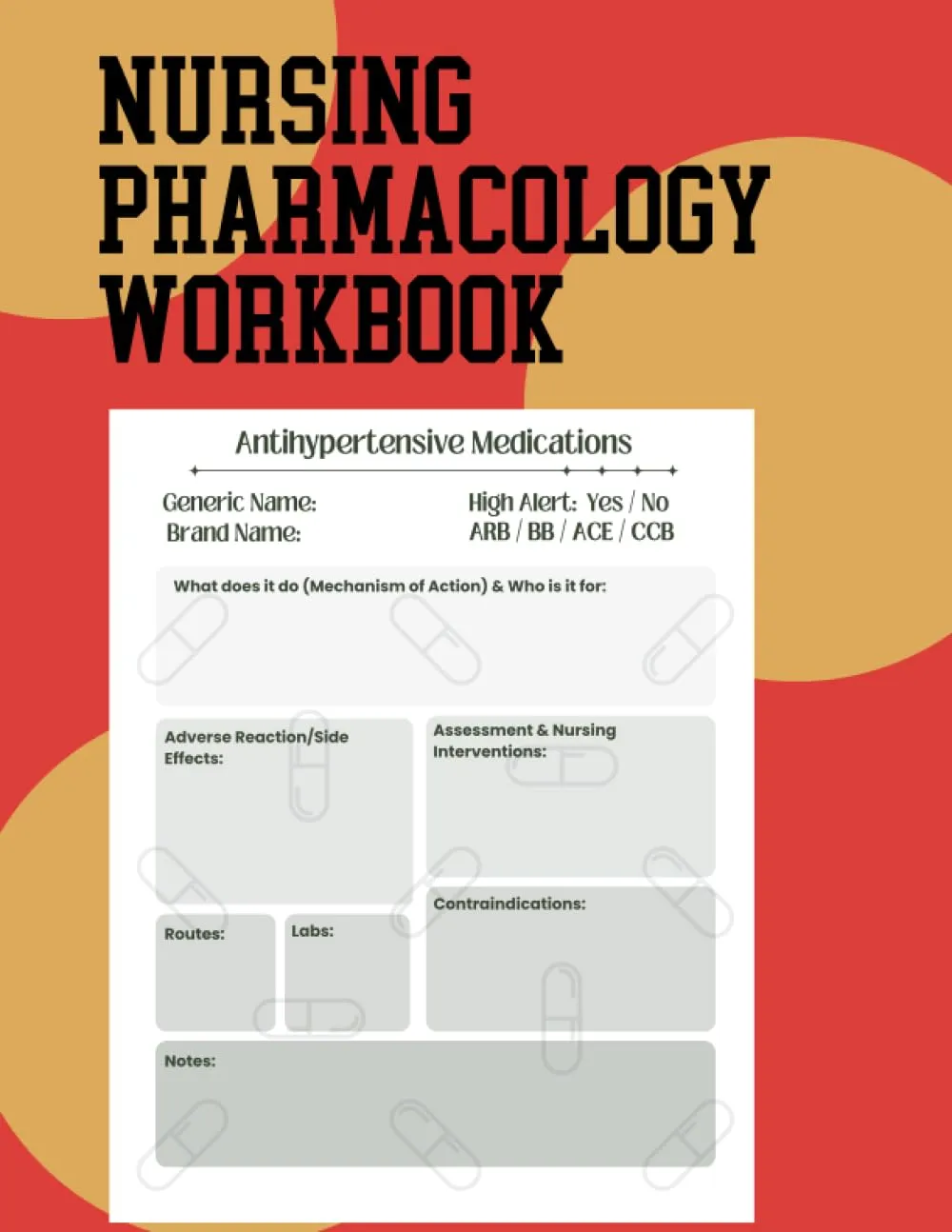 Nursing Pharmacology Workbook for Students - 122 Pages of Interactive Learning