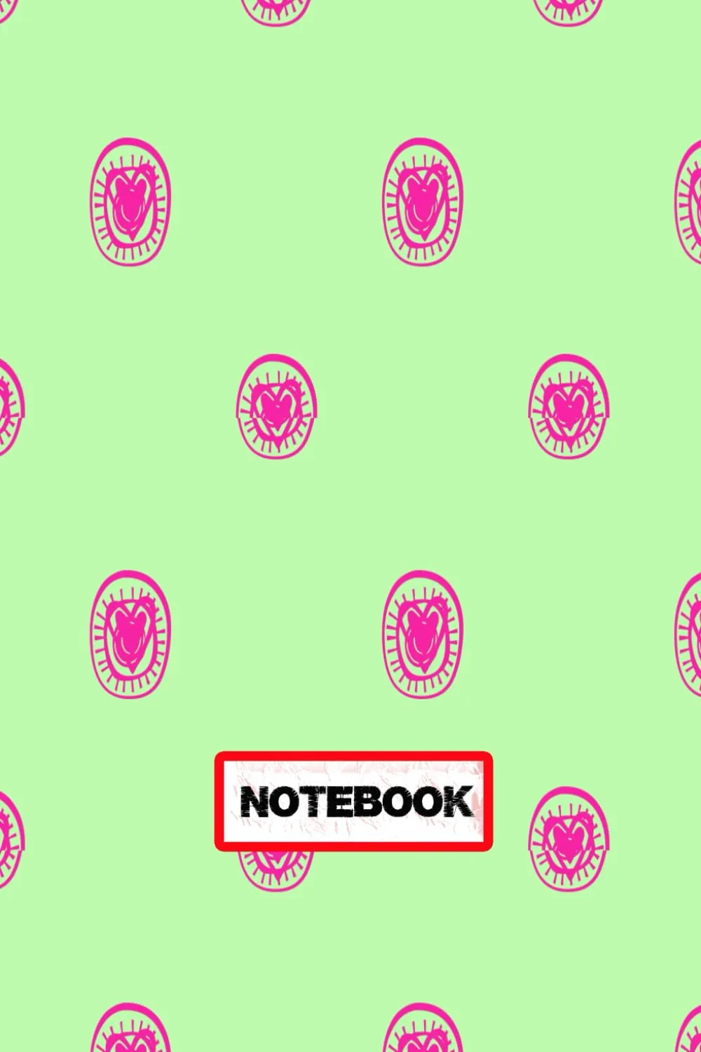 Pink Circle Heart Notebook 6x9 Inches for Students