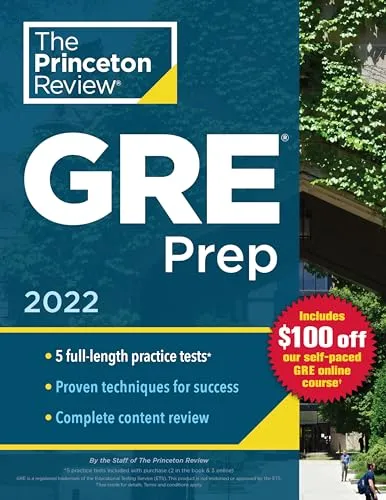 Princeton Review GRE Prep 2022: 5 Practice Tests, Review Techniques & Online Features