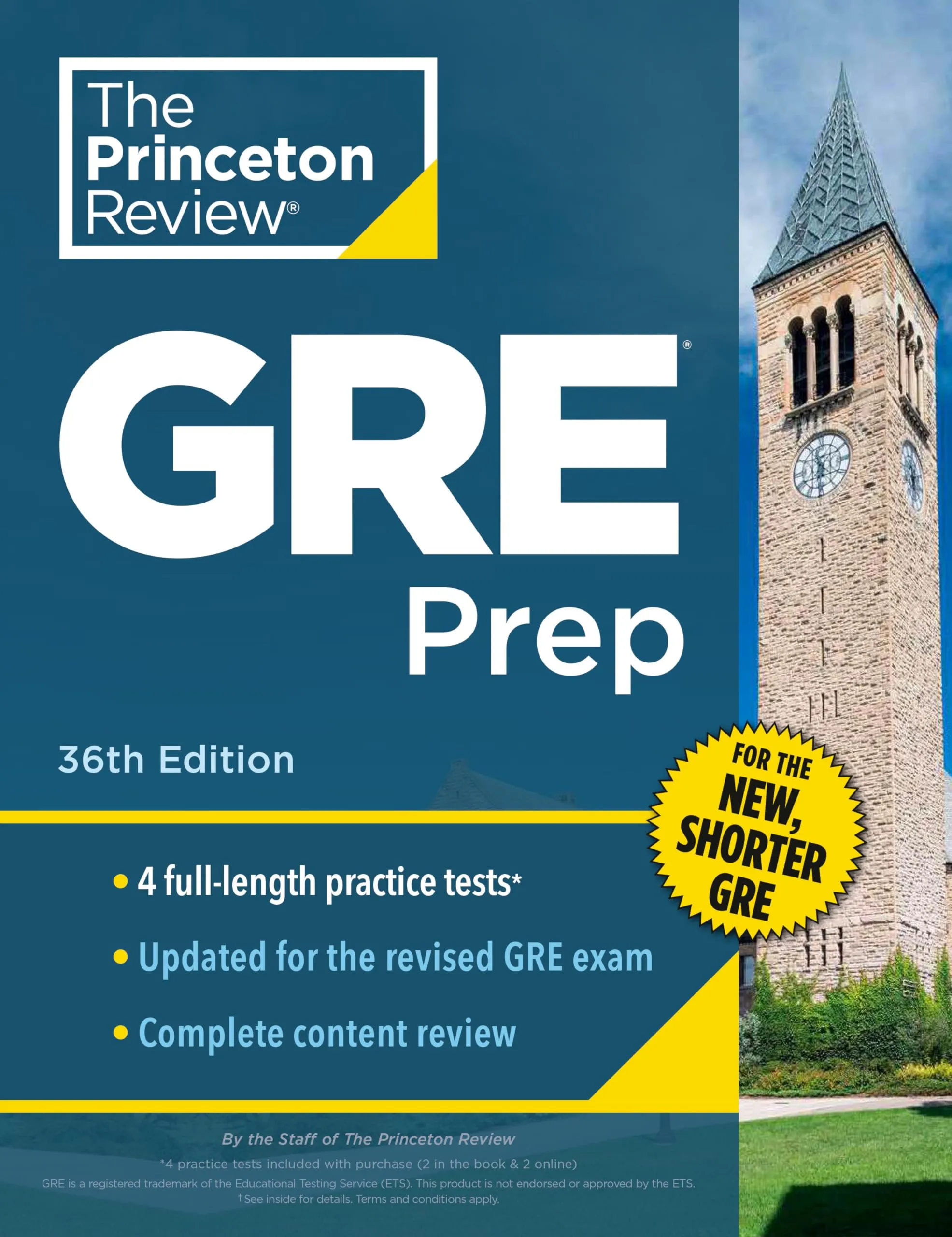 Princeton Review GRE Prep, 36th Edition - 4 Tests, Review Techniques, Online Features