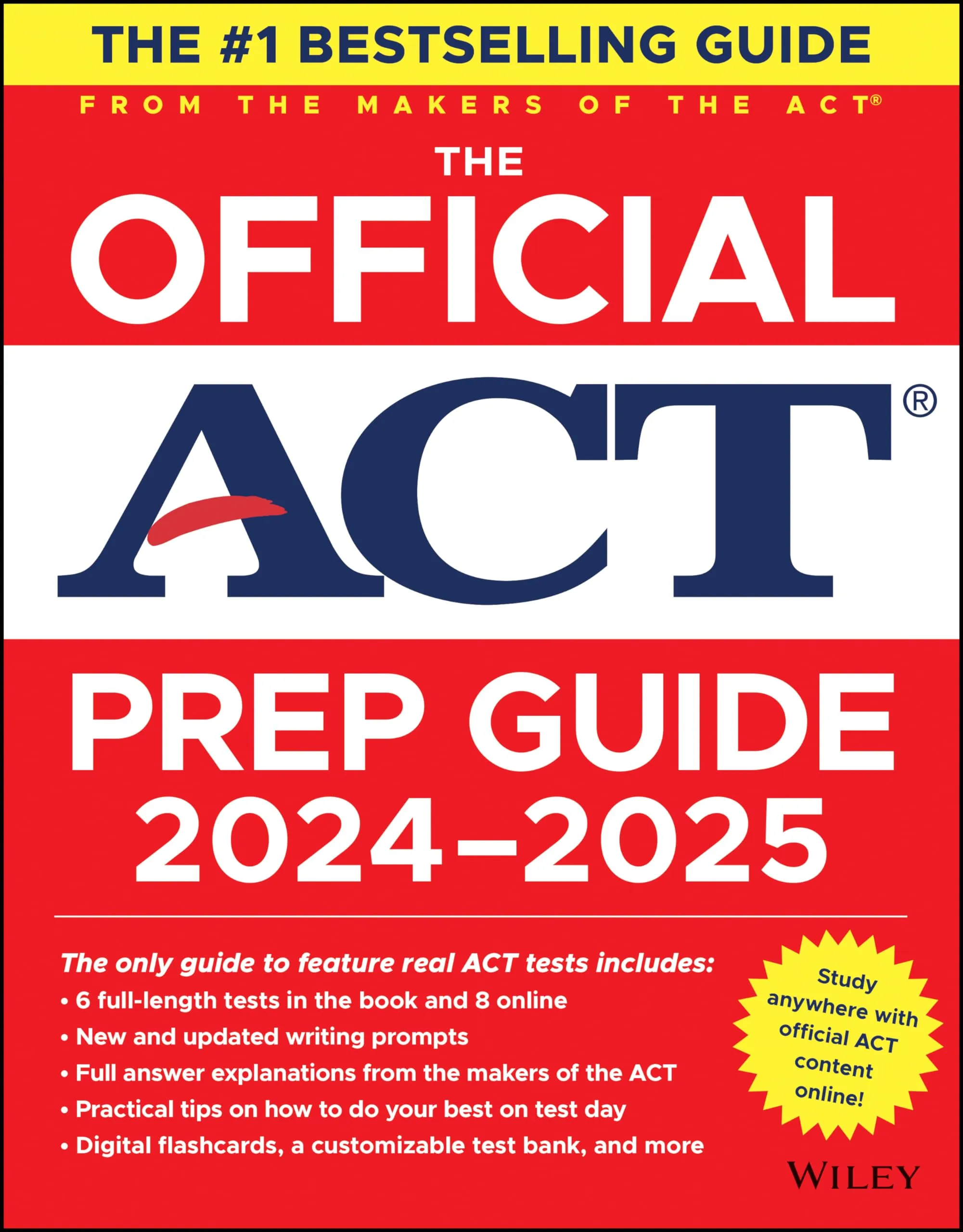 The Official ACT Prep Guide 2024-2025 with 9 Practice Tests & 400 Digital Flashcards