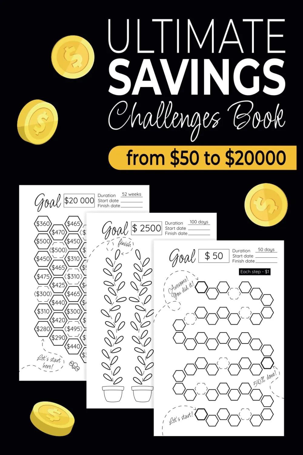 Ultimate Savings Challenges Book: Engaging Money Saving Challenges from $50 to $20,000 Daily